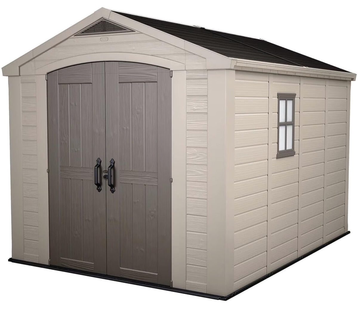 Keter Resin Outdoor Storage Shed, Taupe, 8 x 11 Foot - Factor
