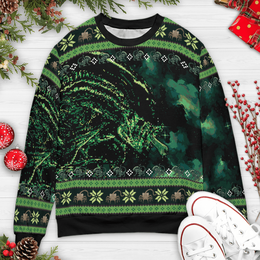 Xenomorph Alien Christmas Ugly Christmas Sweatshirt