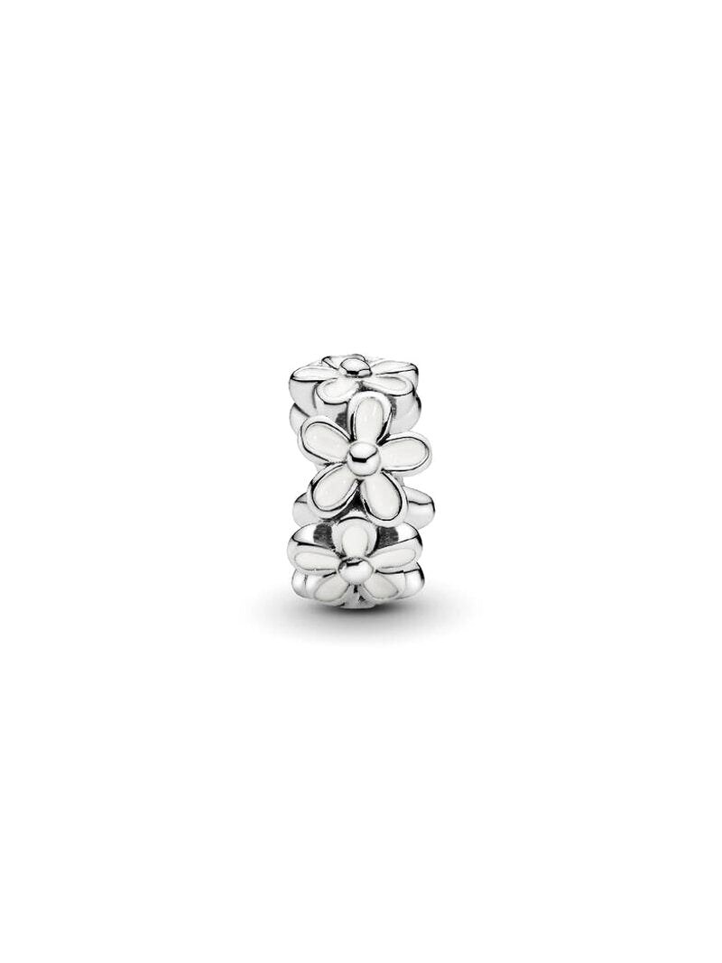 Sterling Silver White Daisy Spacer Charm