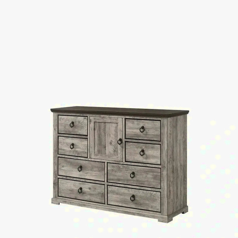 Aimon Rustic Gray 5-Piece Panel Bedroom Set - King Or Queen