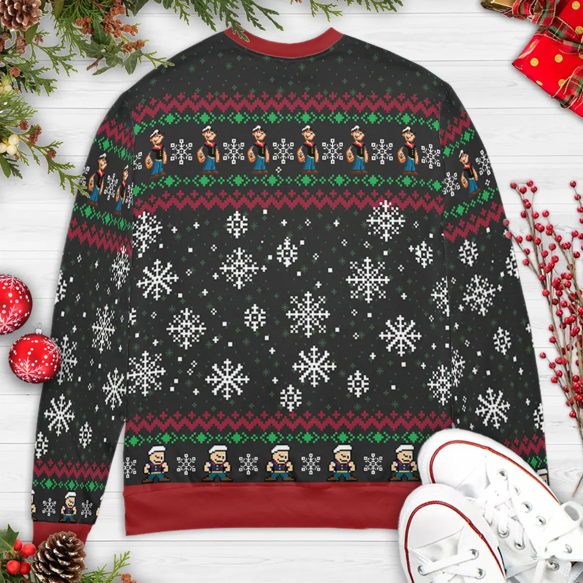 Holiday Hero Popeye Ugly Christmas Sweatshirt