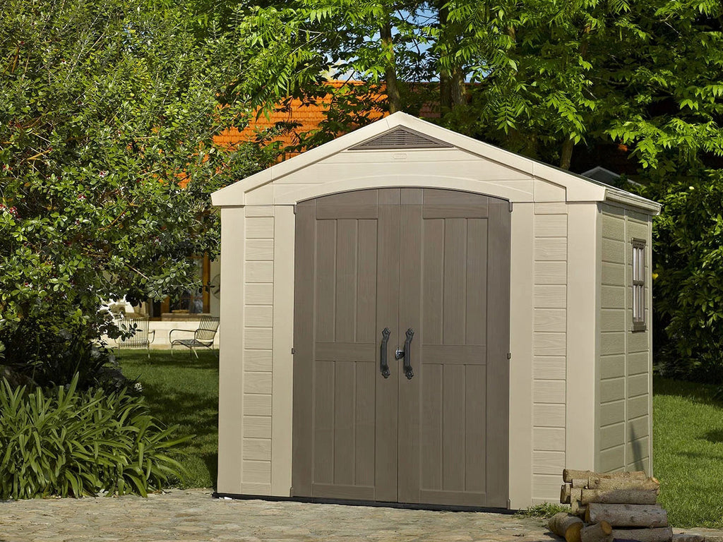 Keter Resin Outdoor Storage Shed, Taupe, 8 x 11 Foot - Factor