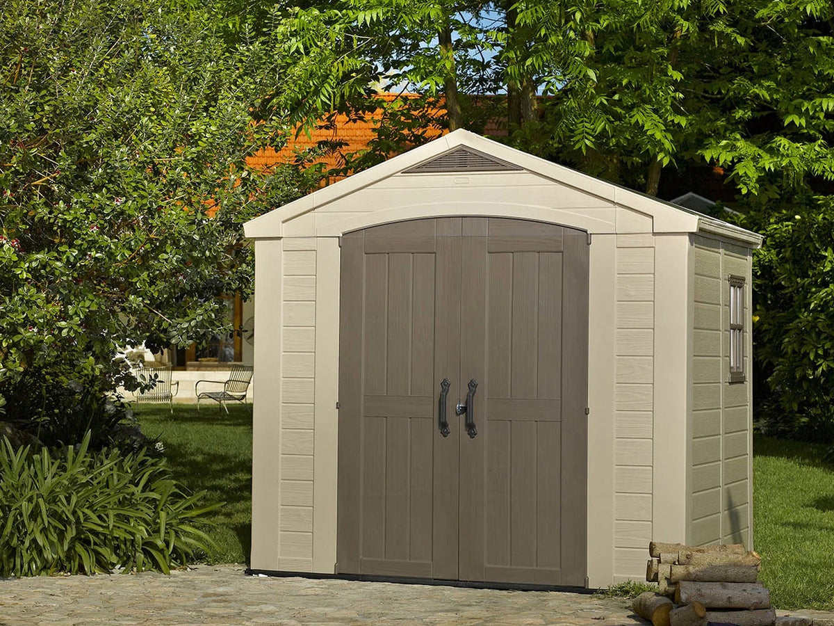Keter Resin Outdoor Storage Shed, Taupe, 8 x 11 Foot - Factor