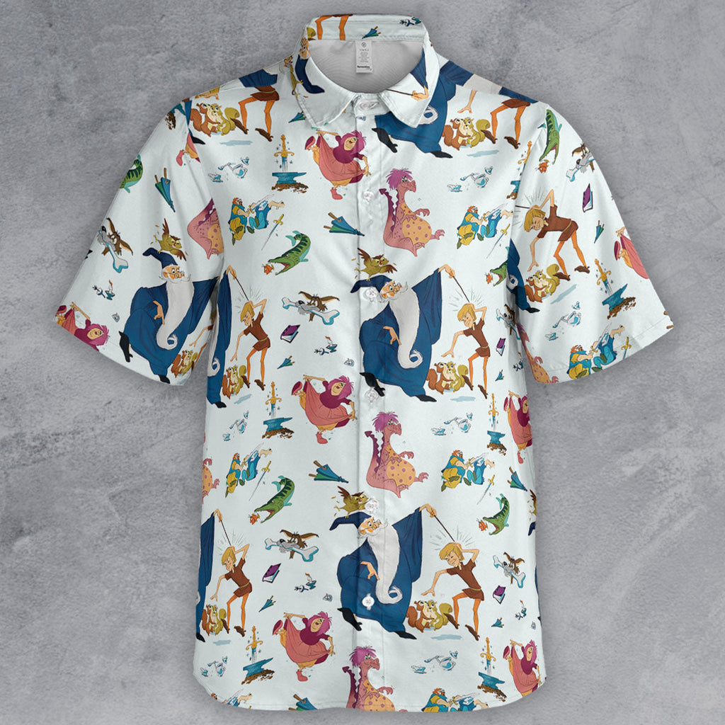 Sword in the Stone Pattern Button Down Shirt
