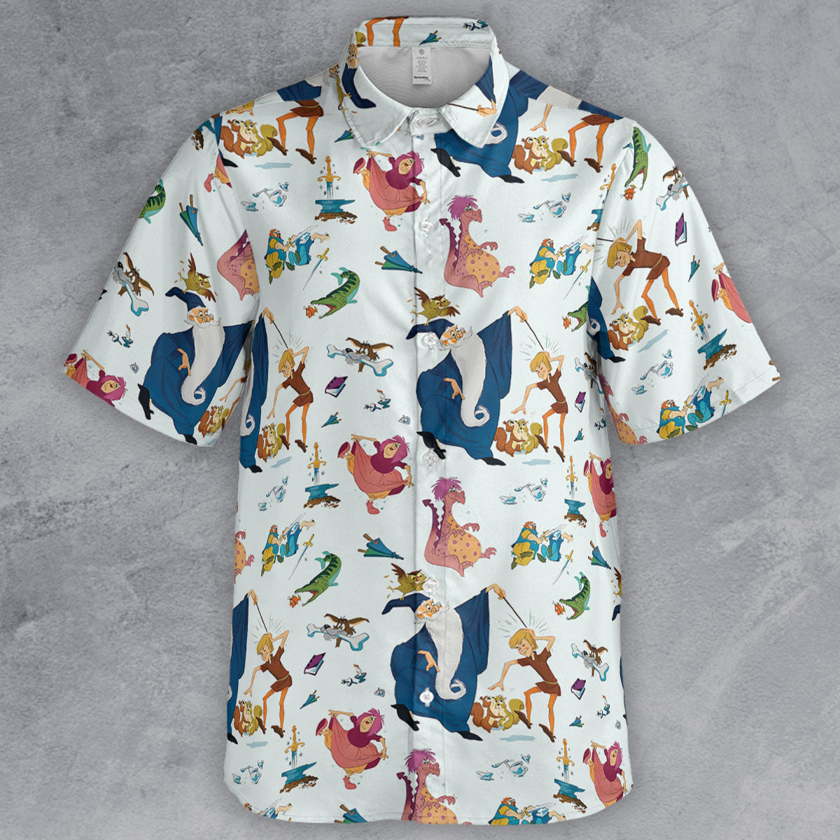 Sword in the Stone Pattern Button Down Shirt