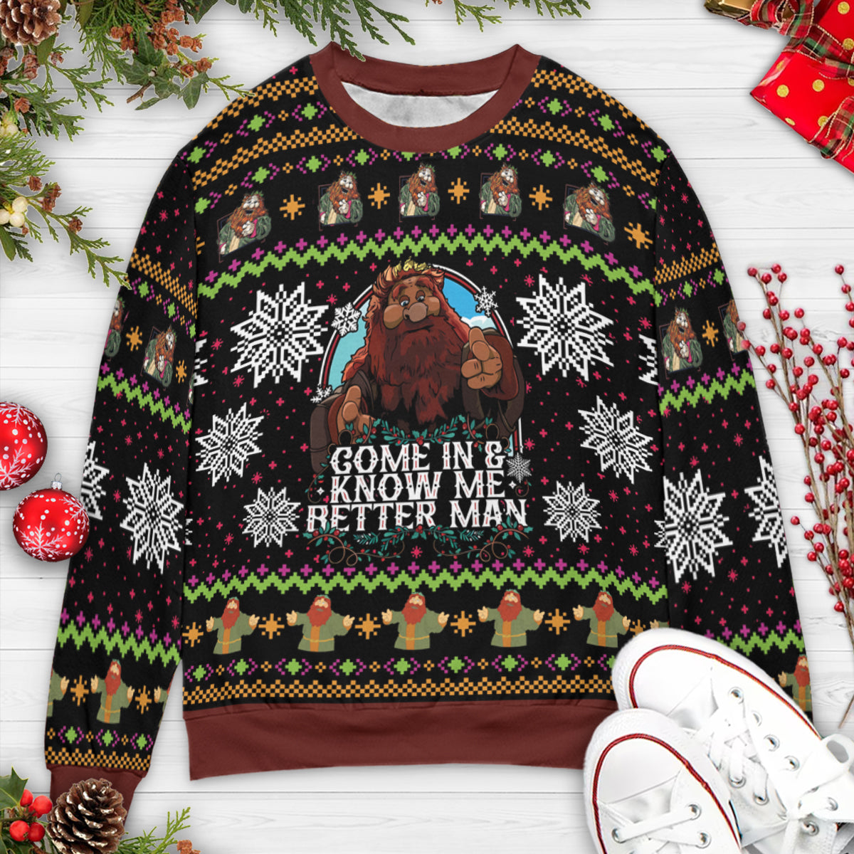 Come In and Know Me Better Man Ugly Christmas Sweatshirt