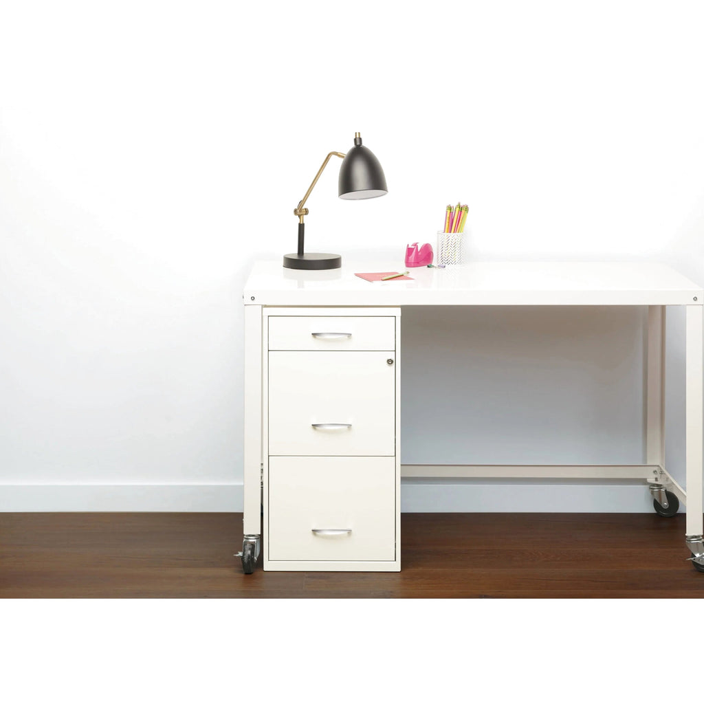 Space Solutions 3 Drawer Letter Width Vertical File Cabinet With Pencil Drawer, White