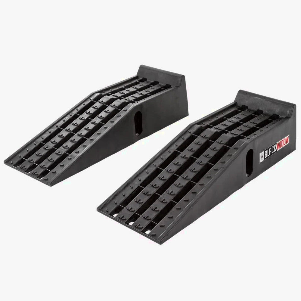 Black Widow Plastic Car Service Ramps, 6.25in Lift, 12in W, Pack Of 2, 10,000 lbs Capacity Per Pair - PSR295
