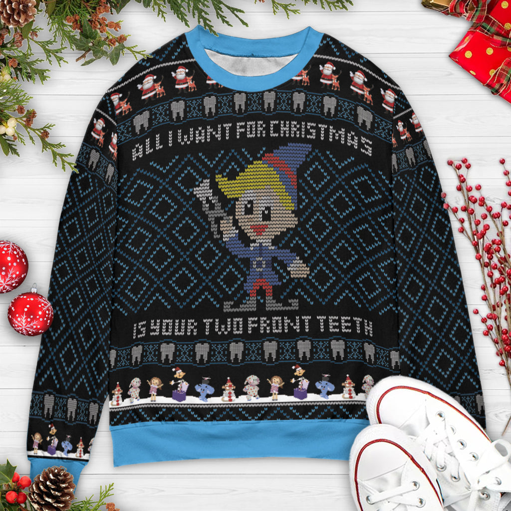 Give me your teeth Misfit Rudolph the Red-Nosed Reindeer Ugly Christmas Sweatshirt