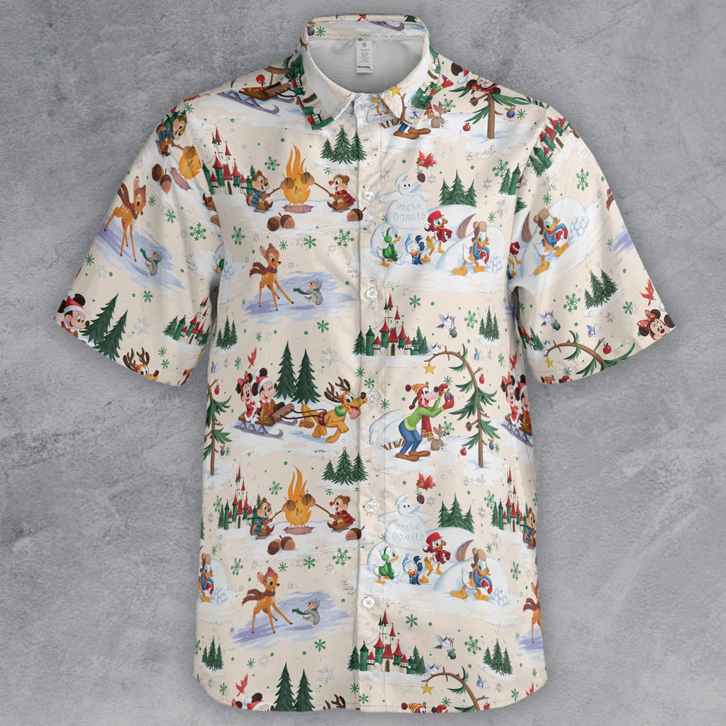 Magical Classic Mouse and Friends Christmas Button Down Shirt