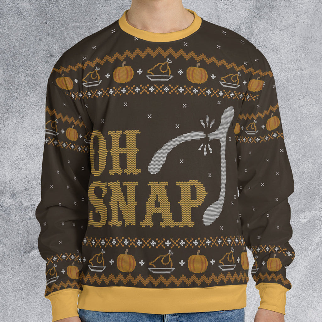 Oh Snap Wishbone Thanksgiving Ugly Christmas Sweatshirt
