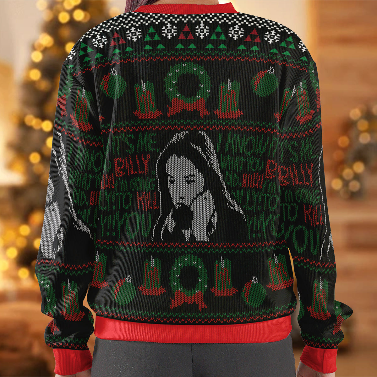 It's me, Billy Black Christmas Ugly Christmas Sweatshirt