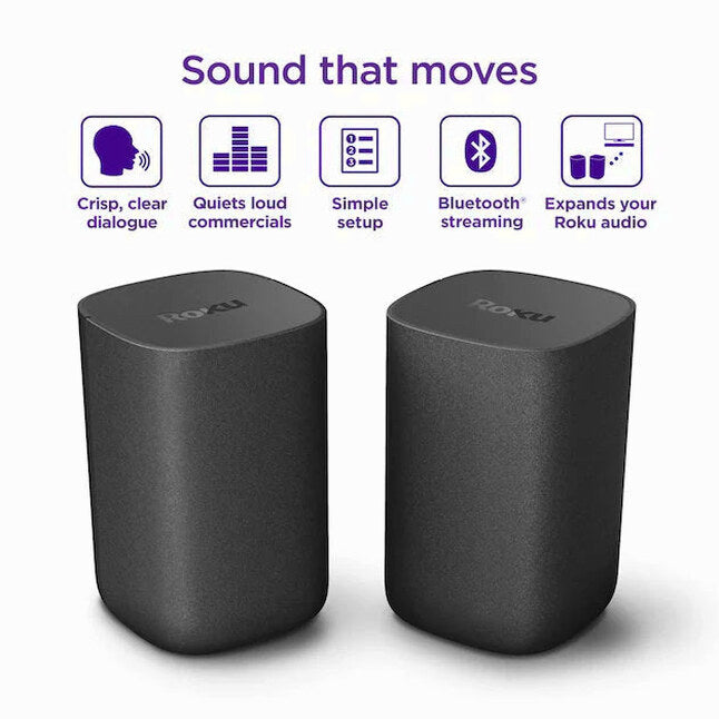 Roku Wireless Speakers 6.1-in 80-Watt Set Of 2