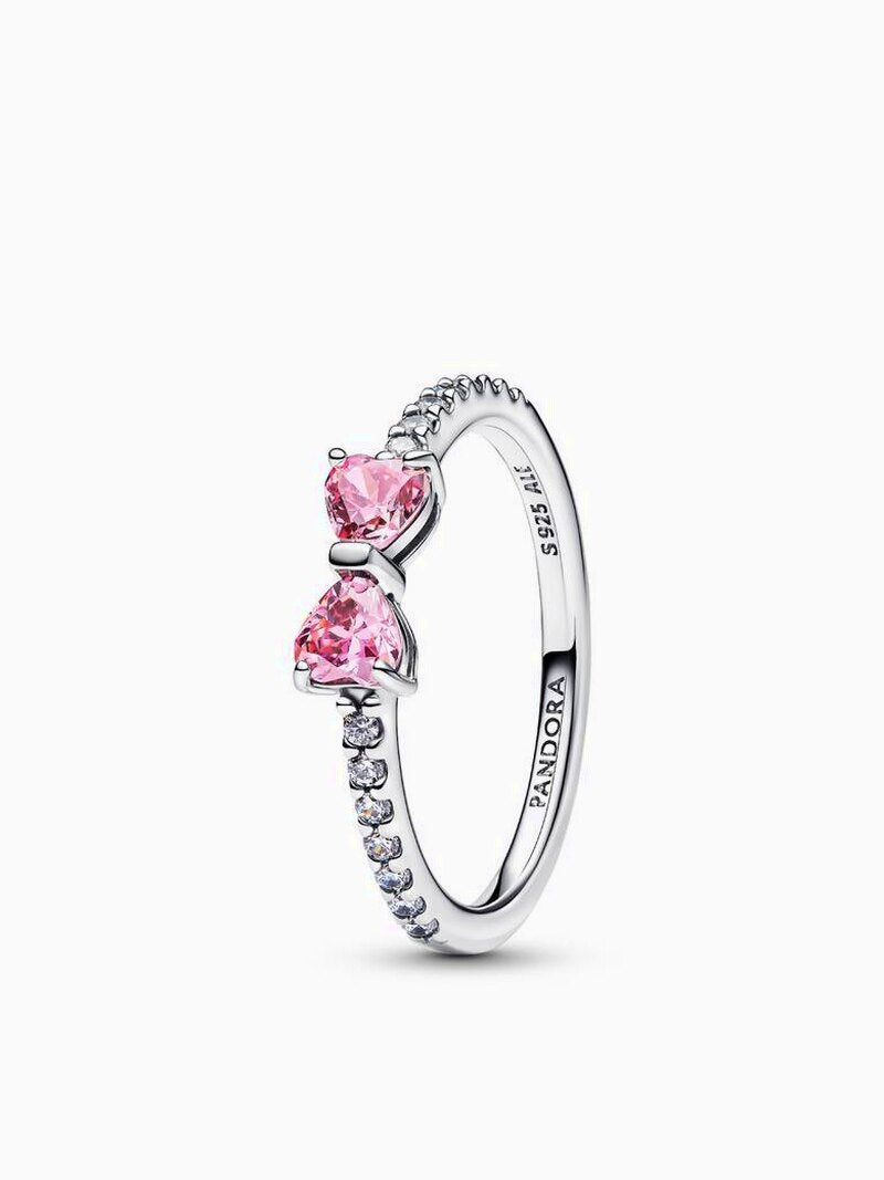 Sterling Silver Pink Bow Ring