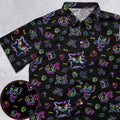 Neon Gastly Haunter Gengar Pokemon Button Down Shirt