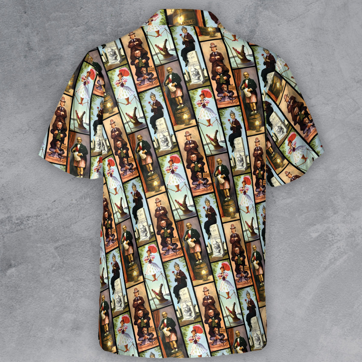 Haunted Mansion Vintage Stretch Pattern Button Down Shirt