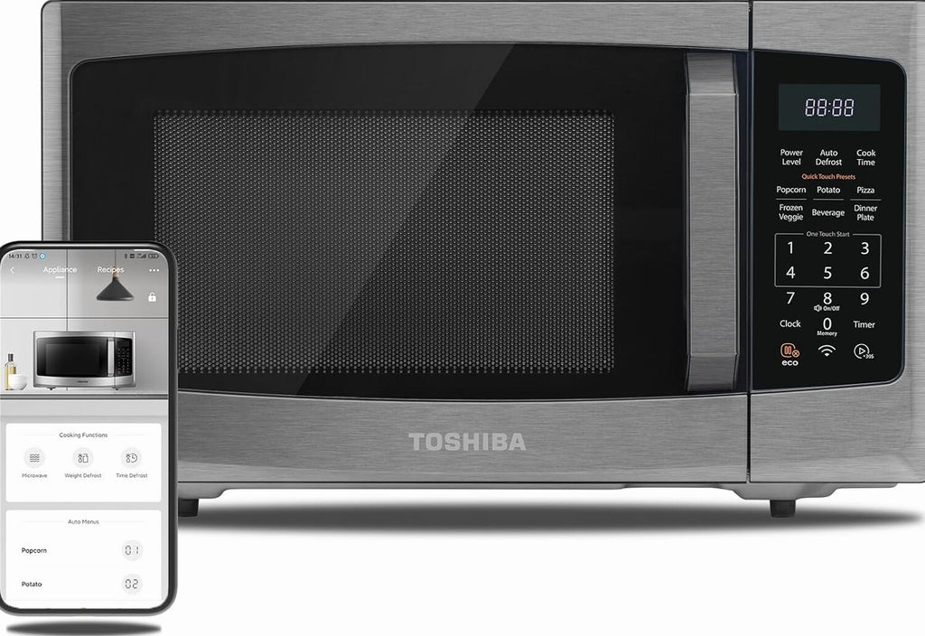 TOSHIBA 4-in-1 Countertop Microwave Oven, 1.5 Cu Ft, 1000W, Silver - ML-EC42P(SS)