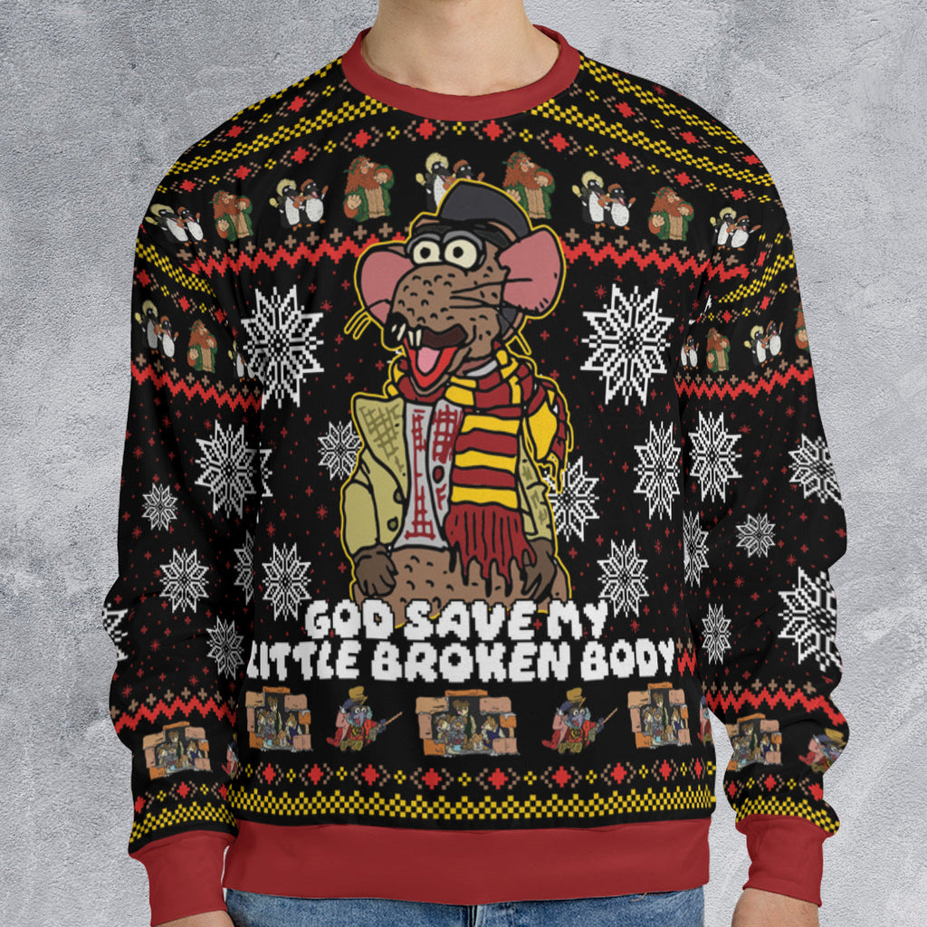 God Save My Little Broken Body The Muppet Christmas Carol Ugly Christmas Sweatshirt