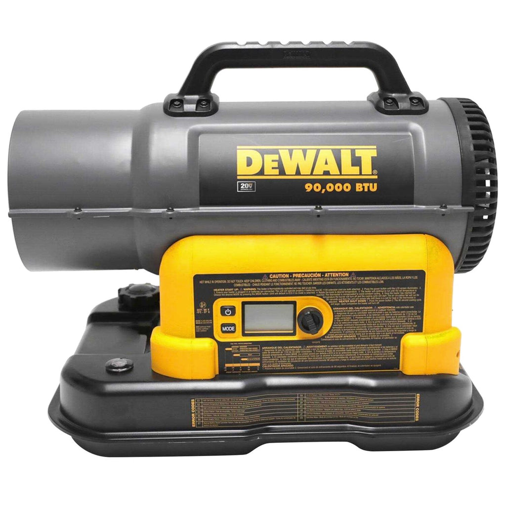 DeWalt Forced Air Kerosene Heater 20V Max 90000 Btu/h 1750 sq ft - F340991 DXH90CFAKD