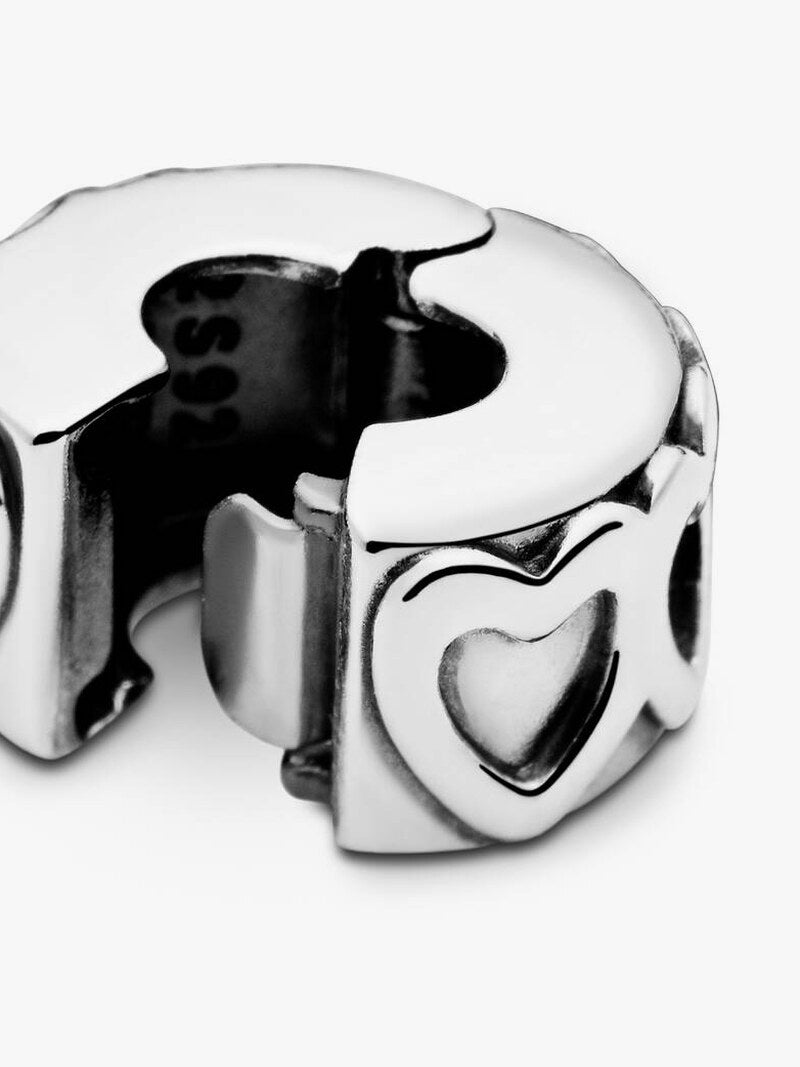 Sterling Silver Heart Band Clip Charm