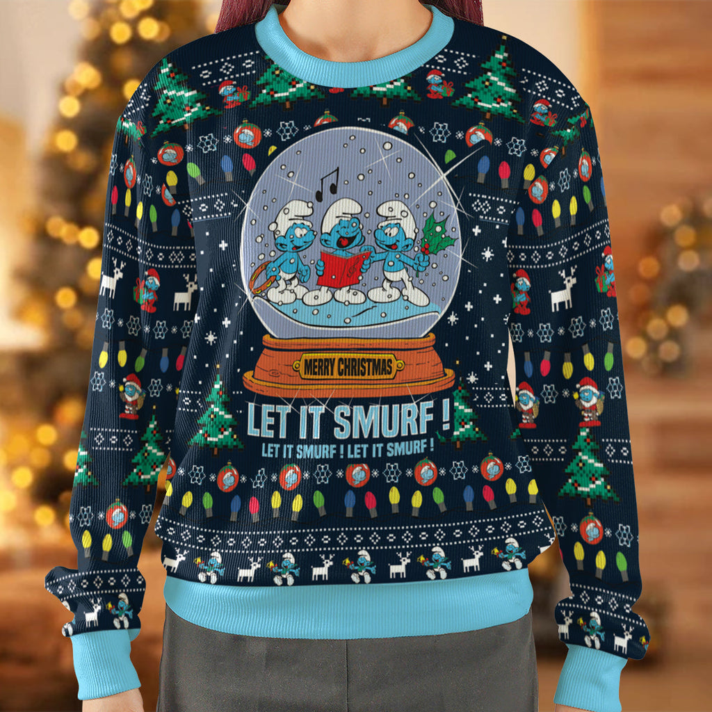 Let It Smurf Ugly Christmas Sweatshirt