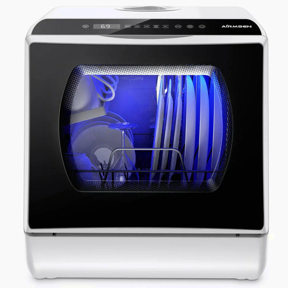 AIRMSEN Portable Countertop Dishwasher, 5-Liter Built-In Water Tank, 5 Washing Programs - AE-TDQR03