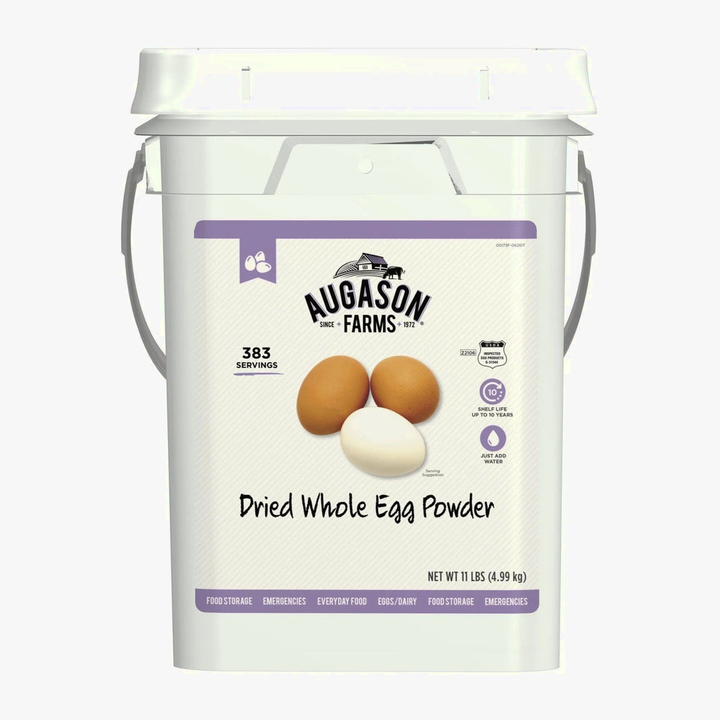 Augason Farms Dried Whole Egg Powder Emergency Food Supply, 11 Pound 4-Gallon Pail, 383 Servings