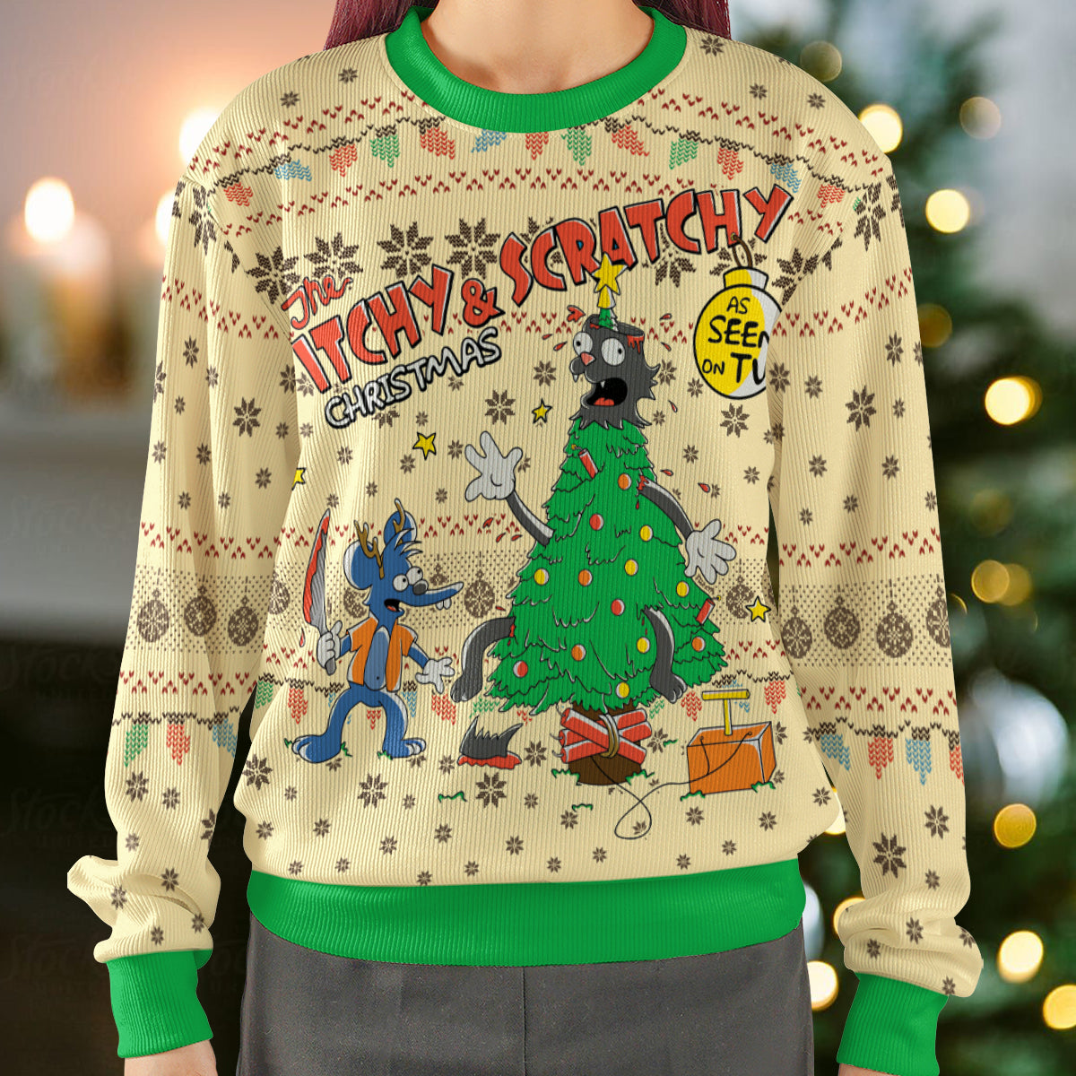 Itchy & Scratchy Christmas Ugly Christmas Sweatshirt