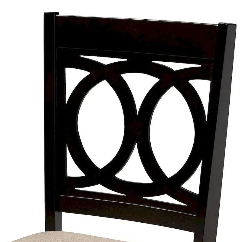 Contemporary 4-Piece Dining Chair Set With Fabric Upholstery - Espresso Brown