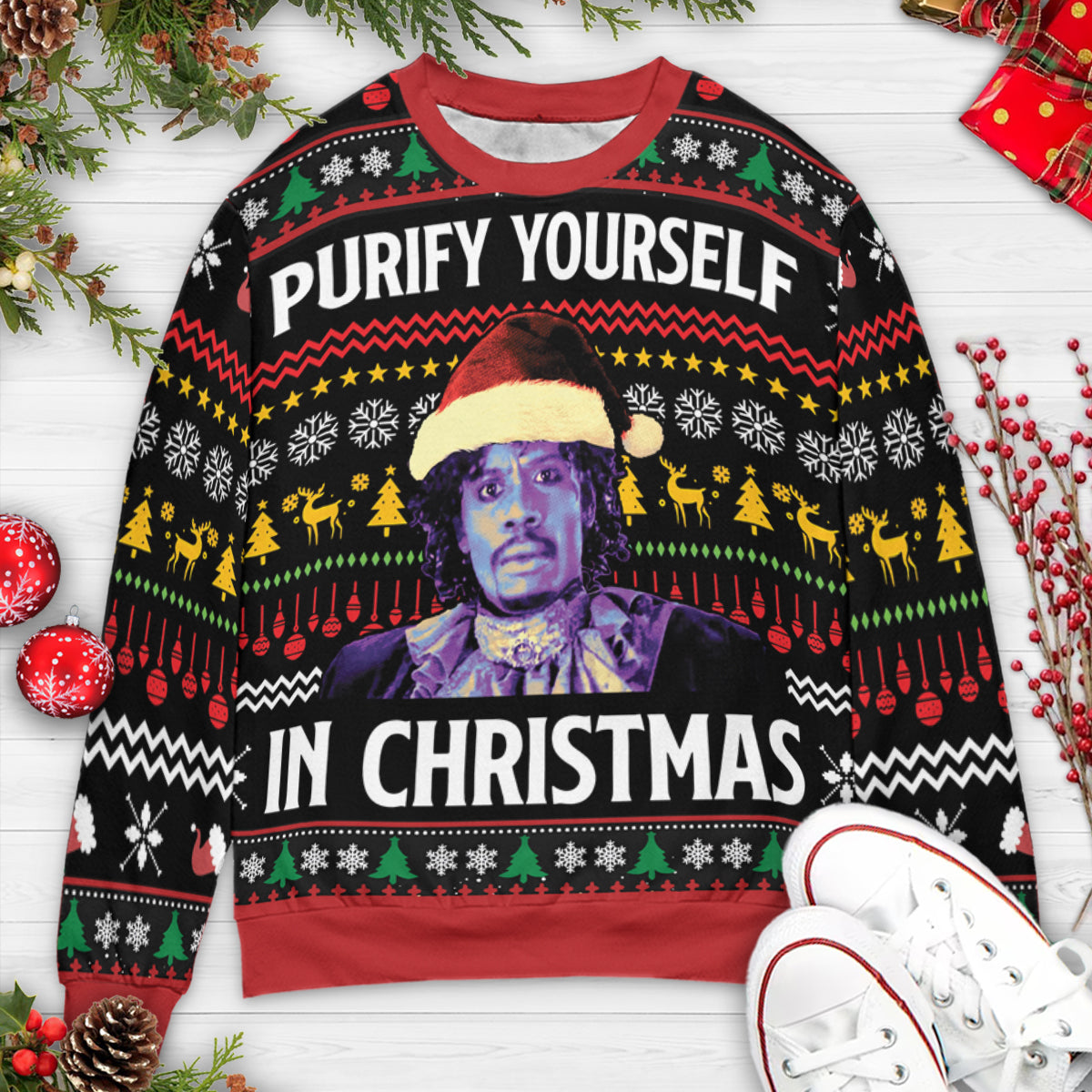 Purify Yourself In Christmas Ugly Christmas Sweatshirt