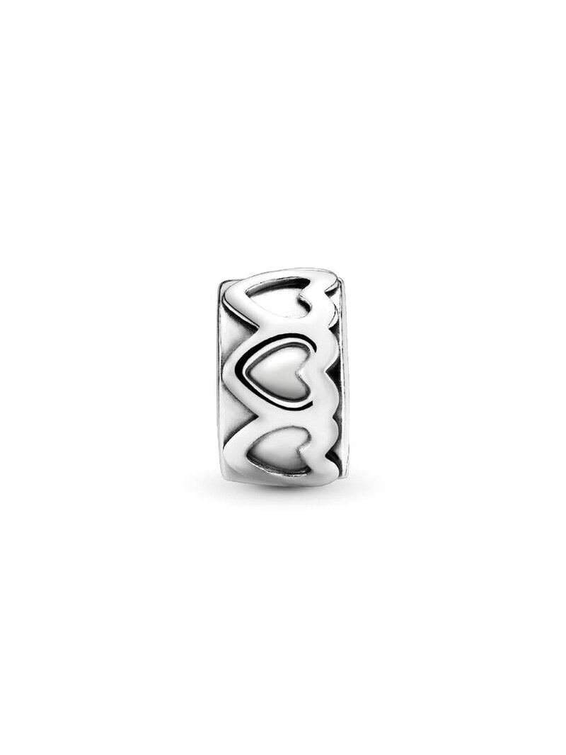 Sterling Silver Heart Band Clip Charm