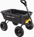 Gorilla Carts Heavy-Duty Poly Garden Dump Cart, 7 Cu. Ft., Black - 7GCG-NF