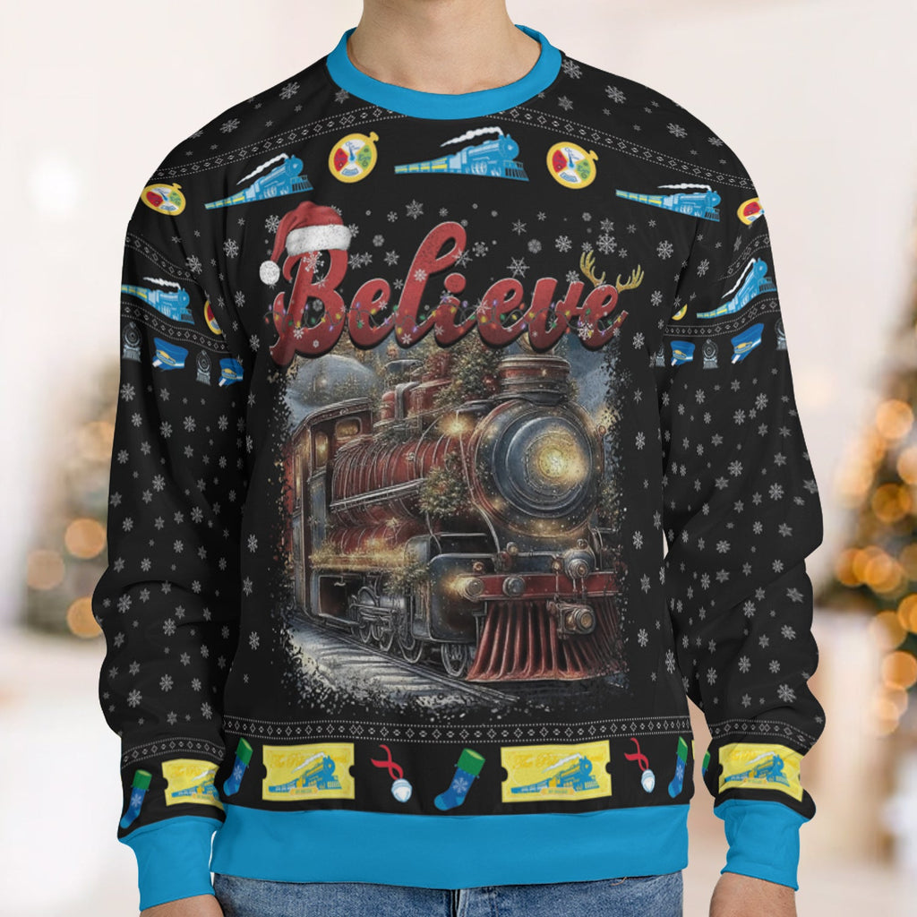 Believe The Polar Express Ugly Christmas Sweatshirt