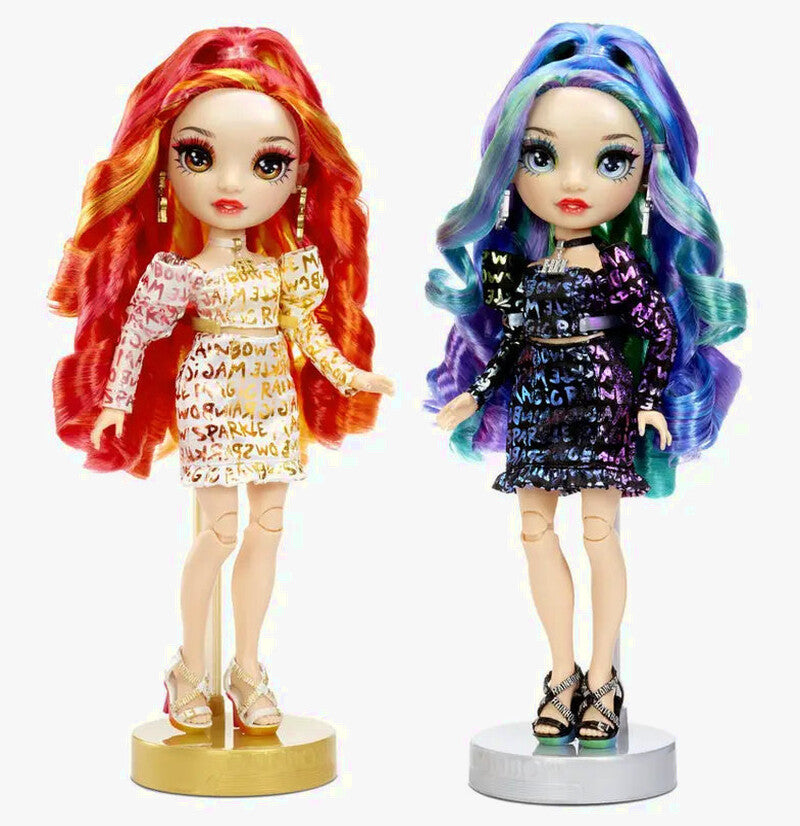 Rainbow High Twin Fashion Dolls, Laurel & Holly De'Vious, 2-Pack - Special Edition