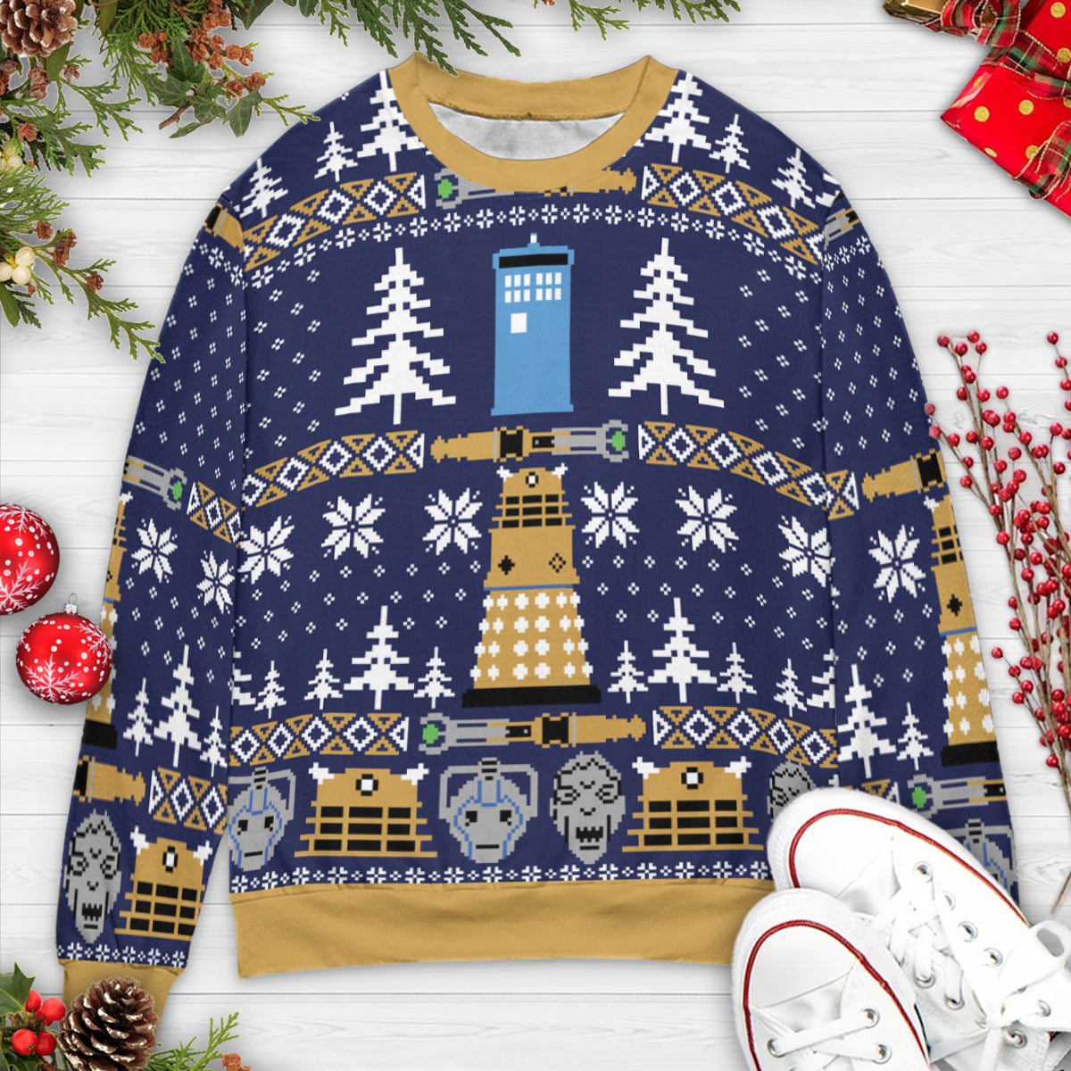 Who's Doctor Who Ugly Christmas Sweatshirt
