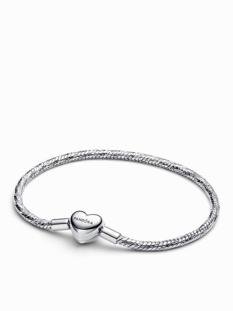 Sterling Silver Heart Clasp Chain Bracelet