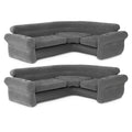 Intex Inflatable L-Shaped Corner Lounge Sofa, Gray, 2-Pack, 30 Inches - Built-In Cup Holders