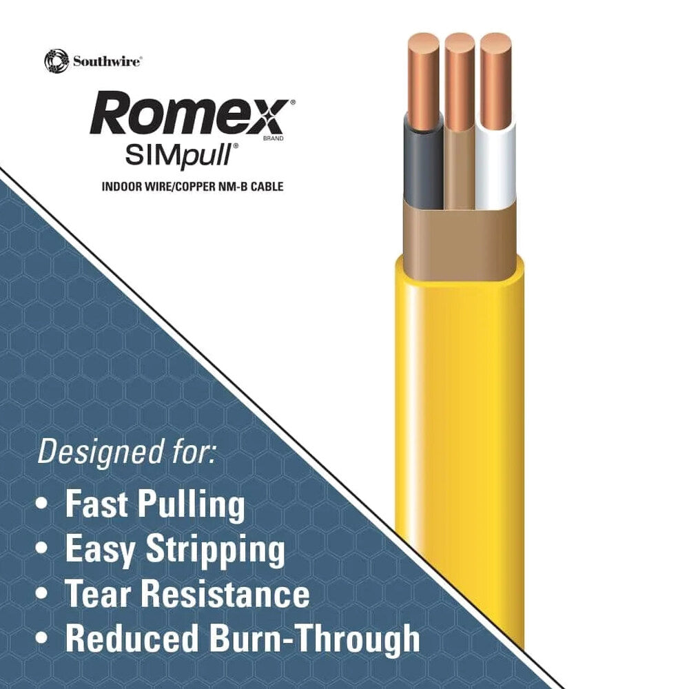 250 ft 12/2 Solid Romex SIMpull CU NM-B W/G Wire
