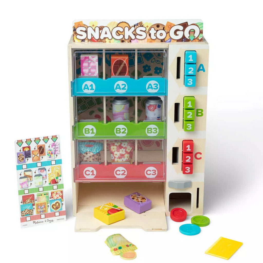 Melissa & Doug Wooden Vending Machine Play Set, 17-Piece - Ages 3-6
