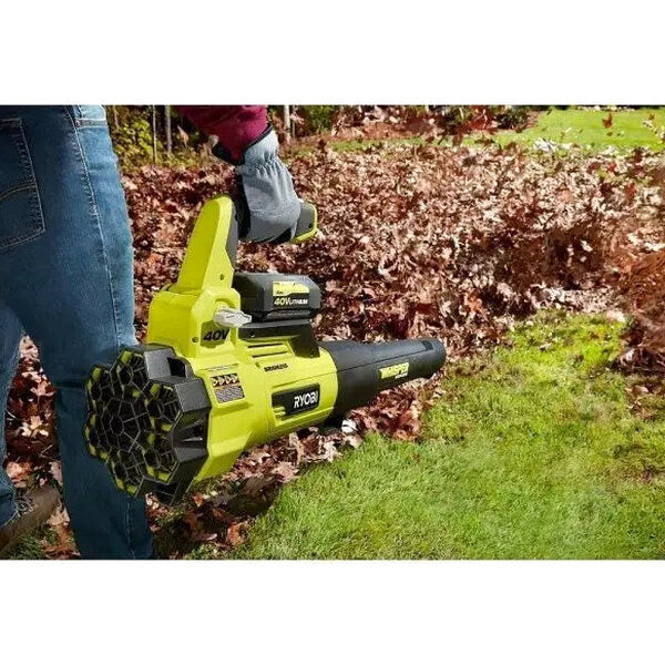 Ryobi 40V Brushless 20 in Self-Propelled Lawn Mower, Trimmer And Blower Kit With Dual Batteries And Chargers - RY401120-Y RY40270 RY40407BTLVNM