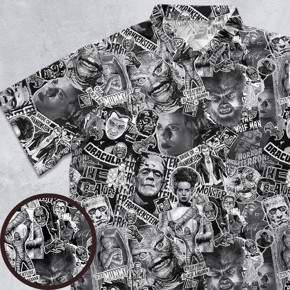 The Monsters Universal Classic Monsters Button Down Shirt