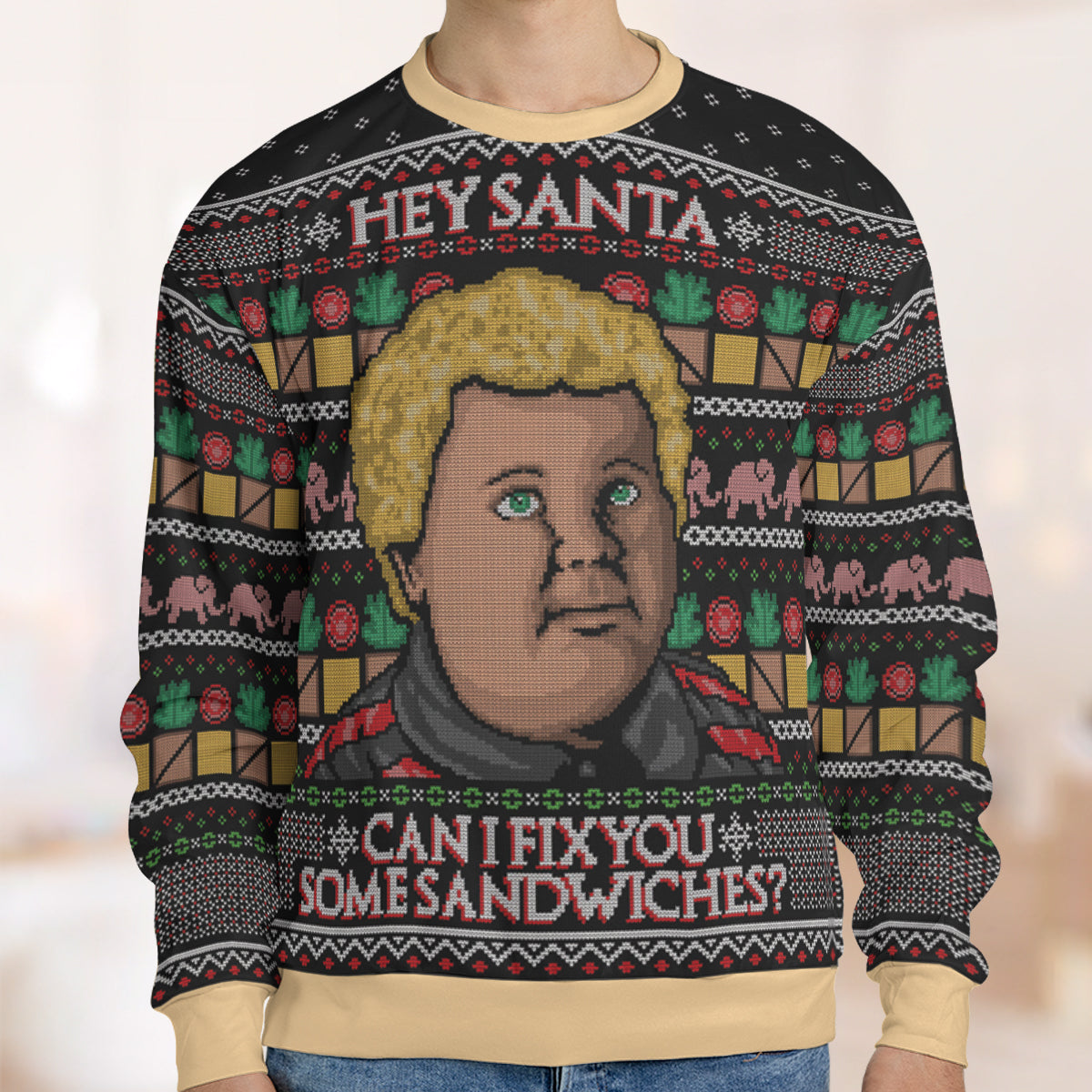 Hey Santa Can I Fix You Some Sandwiches Bad Santa Ugly Christmas Sweatshirt