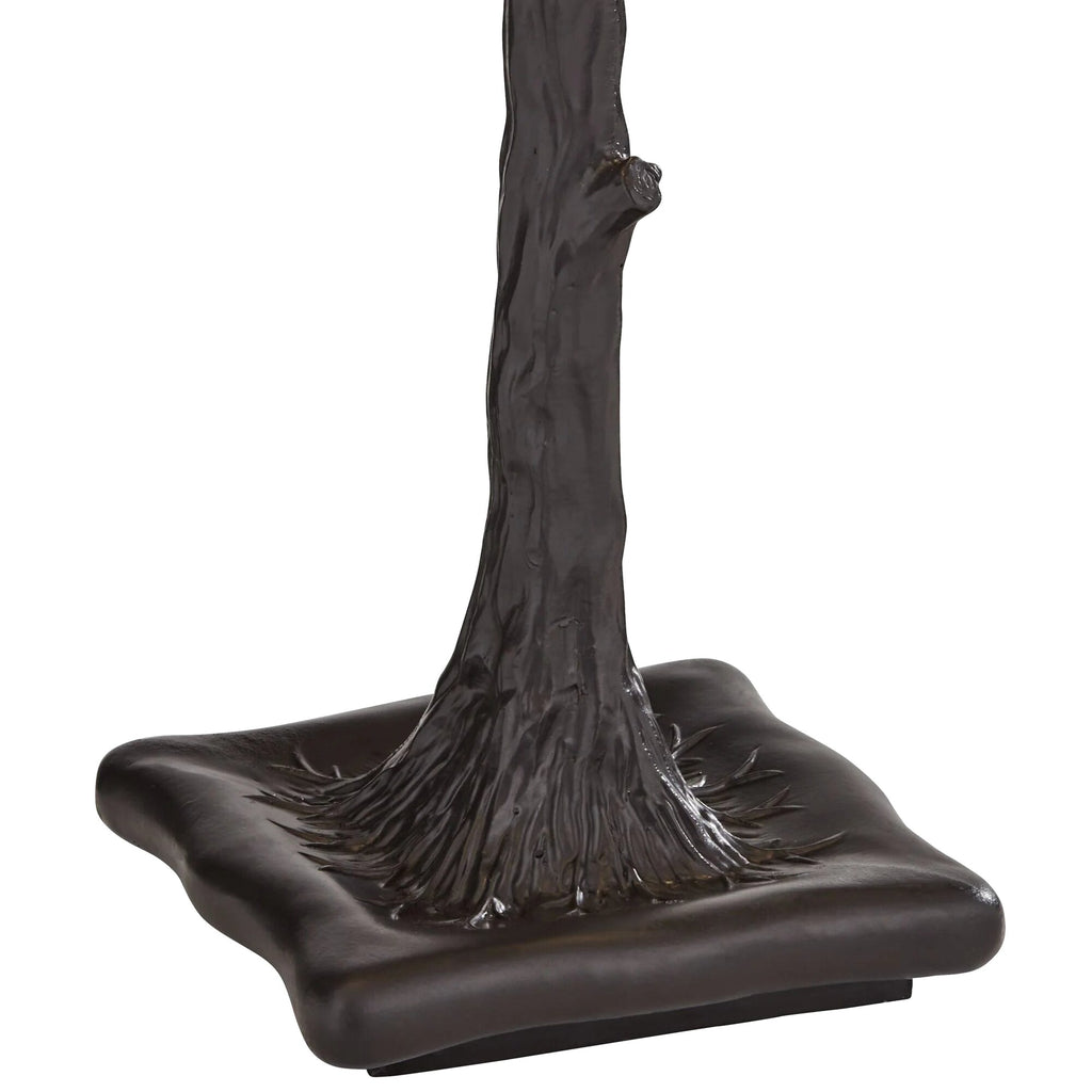 Robert Louis Tiffany Table Lamp 26 inch High Dark Bronze Cherry Blossom Stained Art Glass Shade