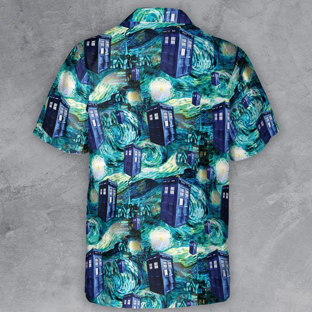 Tardis Starry Night Doctor Who Button Down Shirt