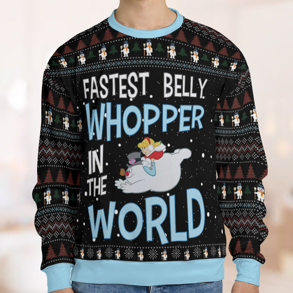 Fastest Belly Whopper Ugly Christmas Sweatshirt