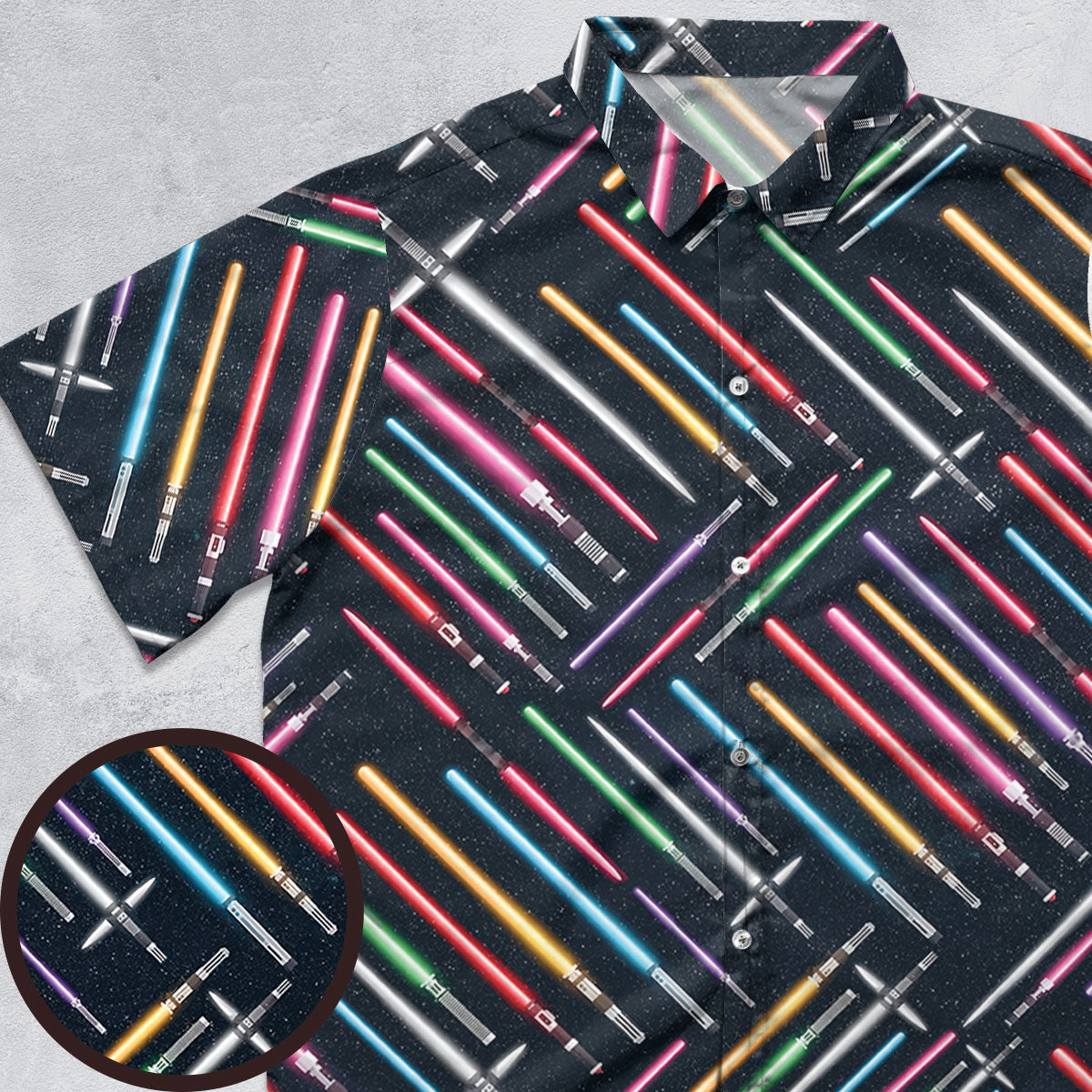 Lightsabers Star Wars Pattern Button Down Shirt