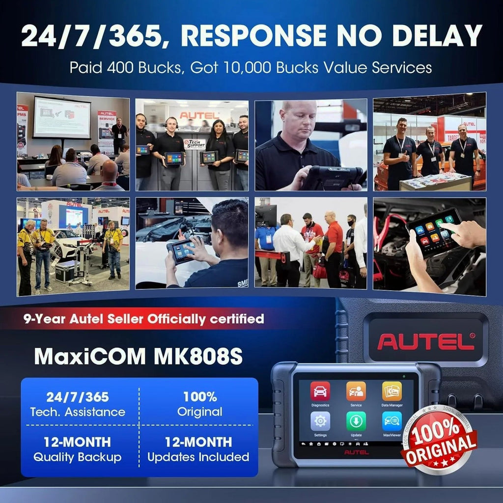 Autel MaxiCOM MK808S Automotive Diagnostic Scanner With 7-inch LCD Touchscreen