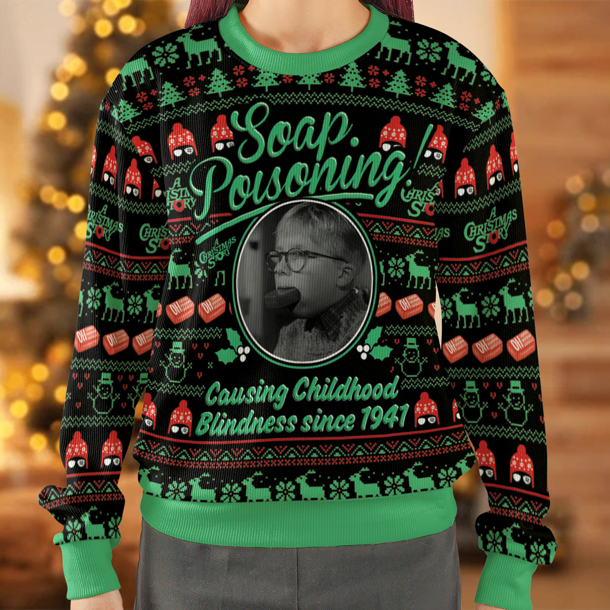 Causing Childhood Blindness Ugly Christmas Sweatshirt