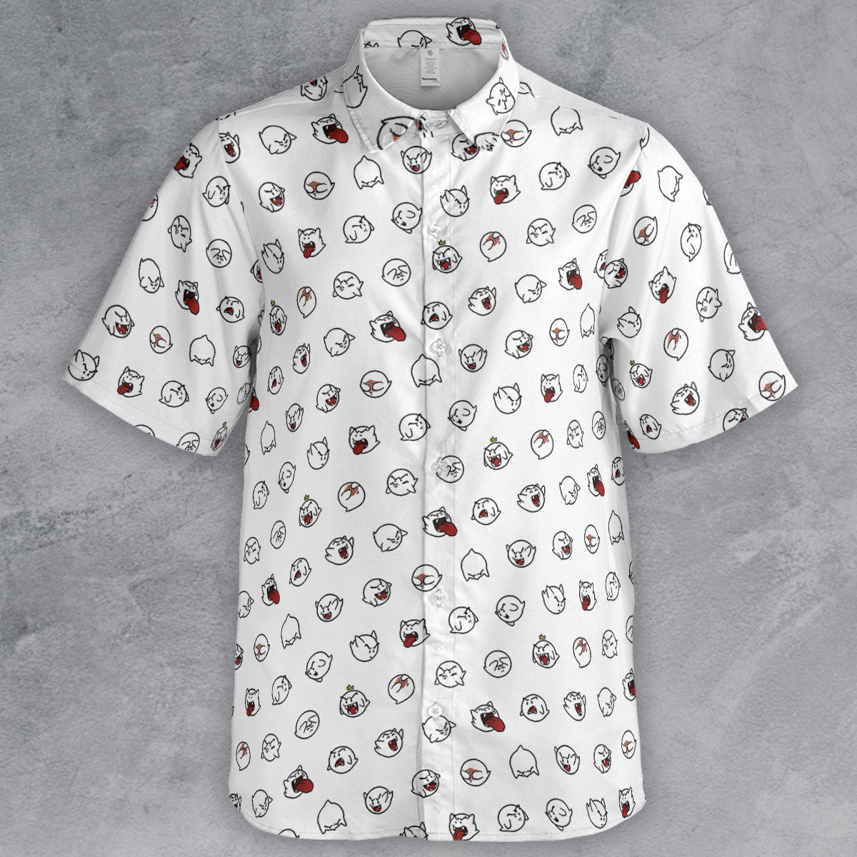 Super Mario Boo Pattern Button Down Shirt