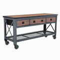 Building Products 72 in 3-Drawer Rolling Industrial Workbench With Wood Top